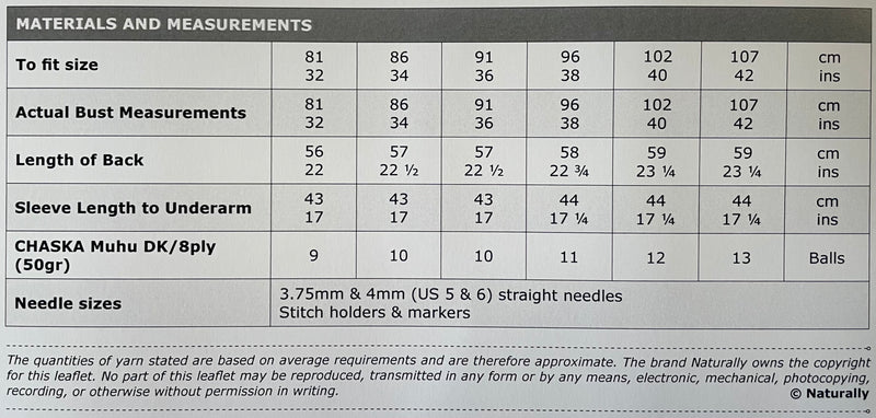 Naturally Pattern Leaflet Chaska Muhu Womens/Sweater N1489