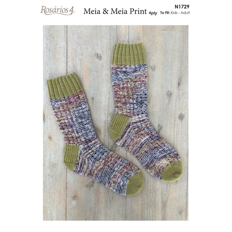 Naturally Pattern Leaflet Rosarios 4 Meia Unisex/Socks N1729