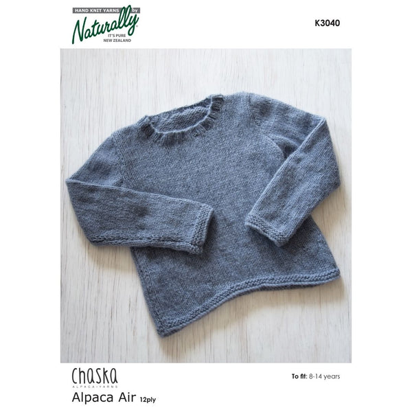 Naturally Pattern Leaflet Chaska Alpaca Air 12ply Kids/Sweater K3040