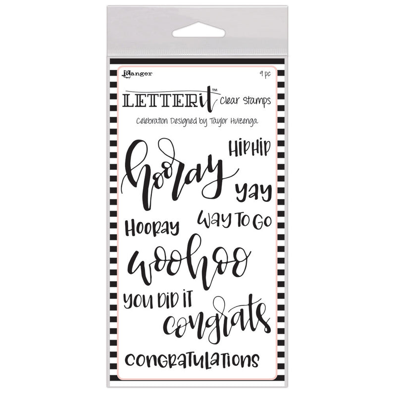 Ranger Letter It 4 INCH x 6 INCH Stamp Set Celebration