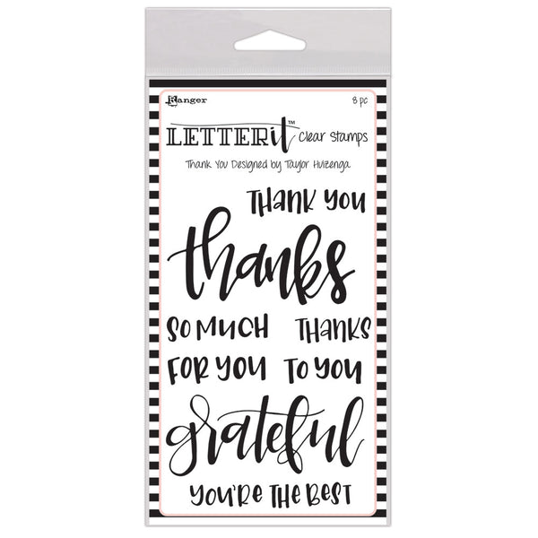 Ranger Letter It 4 INCH x 6 INCH Stamp Set Thank You