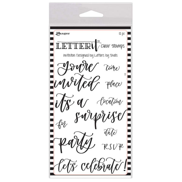 Ranger Letter It 4 INCH x 6 INCH Stamp Set Invitation