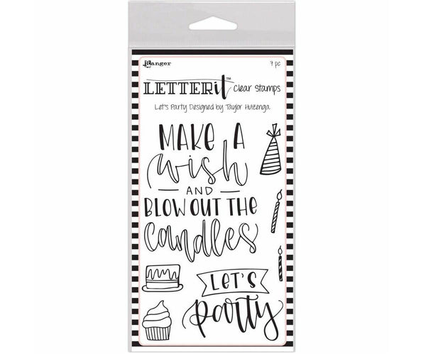 Ranger Letter It 4 INCH x 6 INCH Stamp Set Let's Party