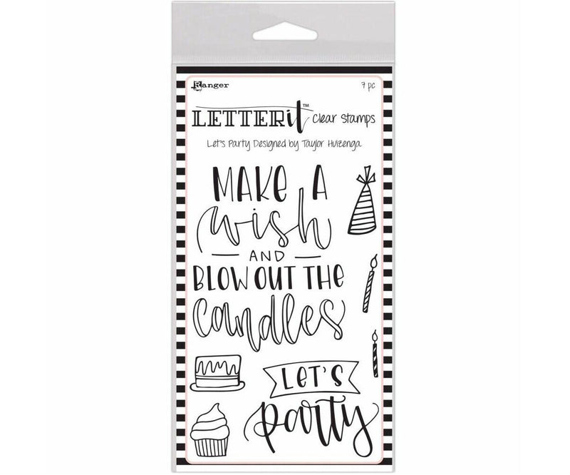 Ranger Letter It 4 INCH x 6 INCH Stamp Set Let's Party