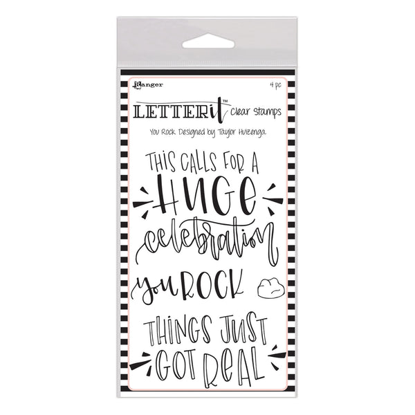 Ranger Letter It 4 INCH x 6 INCH Stamp Set You Rock