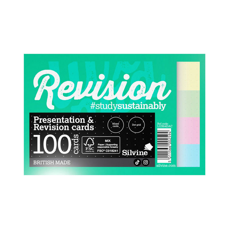 Luxpad Recycled Revision and Presentation Dotted 6x4" Cards - Pack of 100