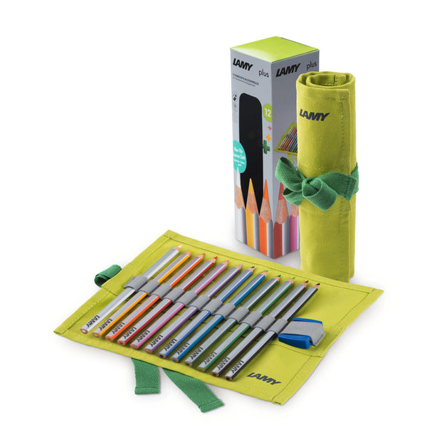 Lamy Plus Coloured Pencils in Cloth Roll with Sharpener Set of 12