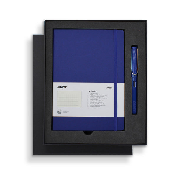 Lamy A5 Soft Cover Notebook + Fountain Pen Gift Sets#Colour_BLUE