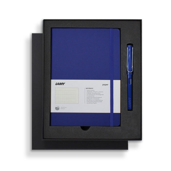 Lamy A5 Soft Cover Notebook + Fountain Pen Gift Set Blue