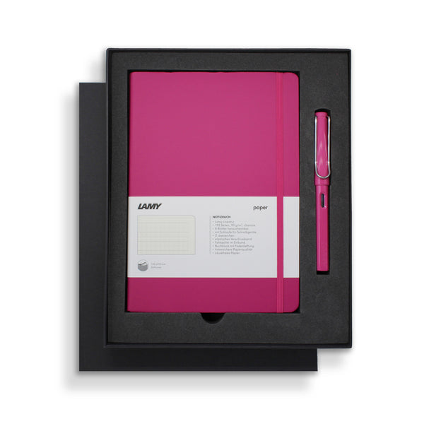 Lamy A5 Soft Cover Notebook + Fountain Pen Gift Sets#Colour_PINK