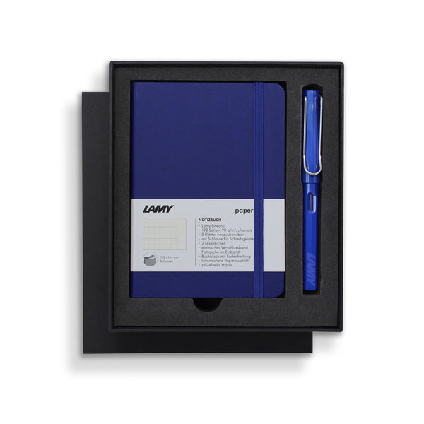 Lamy A6 Soft Cover Notebook + Fountain Pen Gift Sets#Colour_BLUE