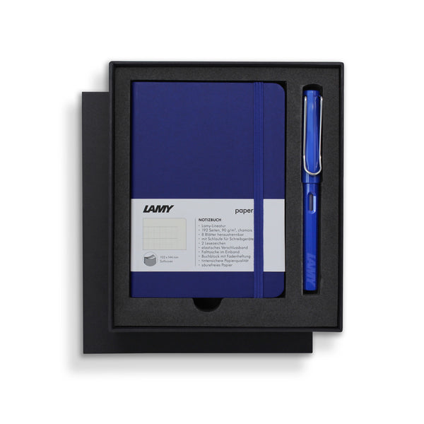 Lamy A6 Soft Cover Notebook + Fountain Pen Gift Set Blue