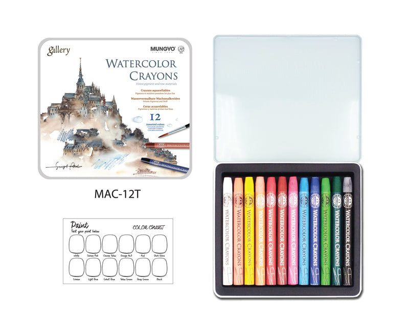 Mungyo Gallery Watercolour Crayons Set of 12