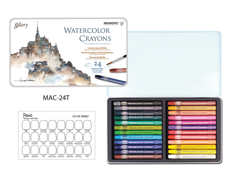 Mungyo Gallery Watercolour Crayons Set of 24