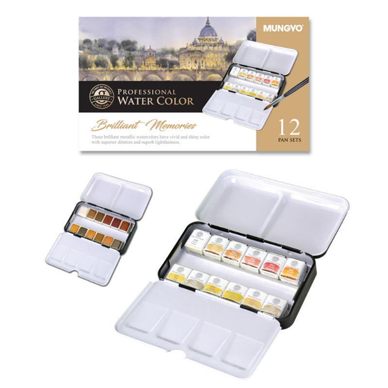 Mungyo Watercolour 12 Half Pan Set