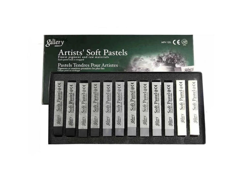 Mungyo Gallery Artists' Soft Pastels Set of 12 Greytones