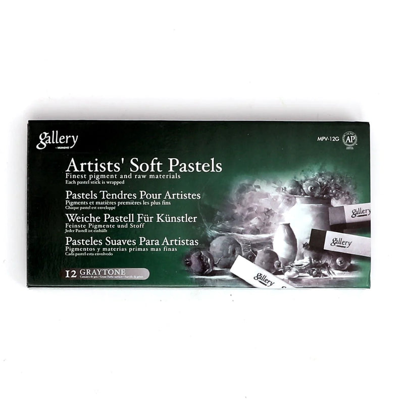 Mungyo Gallery Artists' Soft Pastels Set of 12 Greytones