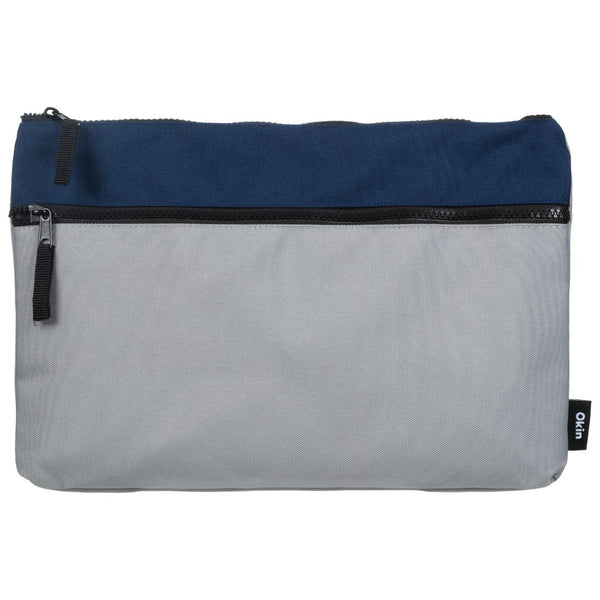 Okin Pencil Case 2 Zip Blue Grey