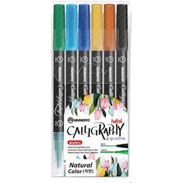 Mungyo Dual Nature Calligraphy Markers Set of 6