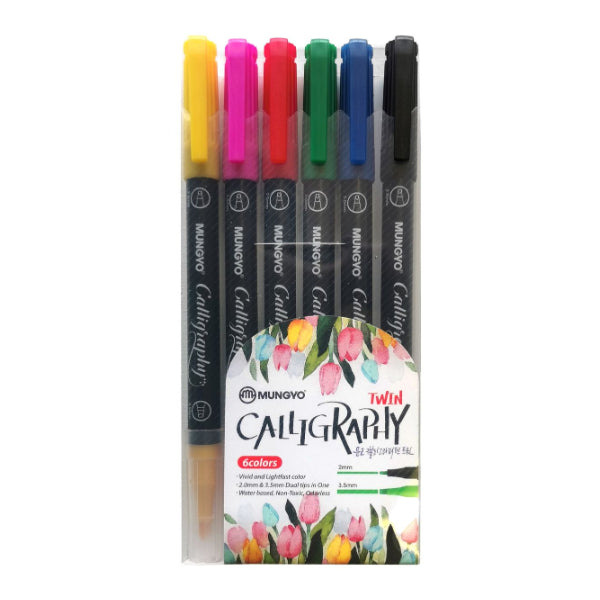 Mungyo Dual Primary Calligraphy Markers Set of 6