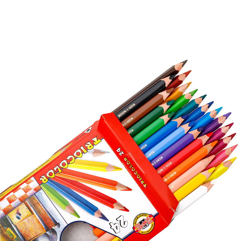 Koh-I-Noor Tricolour Triangular Pencils Pack of 24