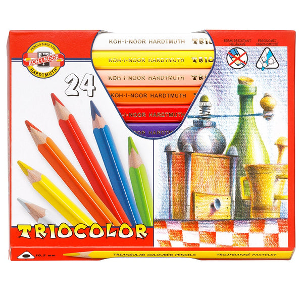 Koh-I-Noor Tricolour Triangular Pencils Pack of 24