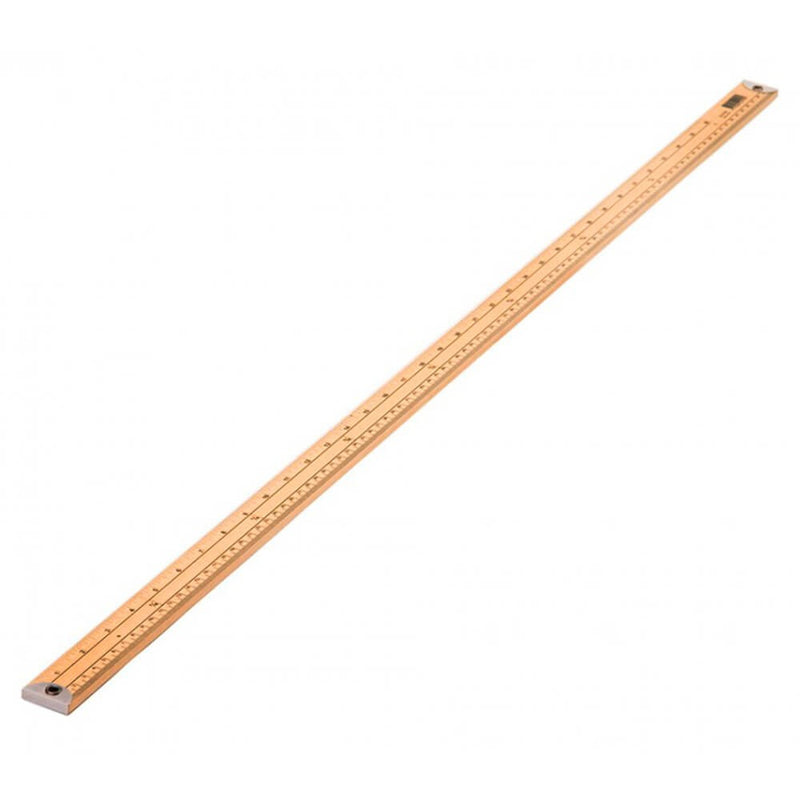 Wooden Metre Ruler 100cm With Metal Ends