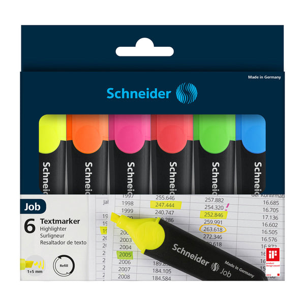 Schneider Job Highlighter Assorted Wallet of 6