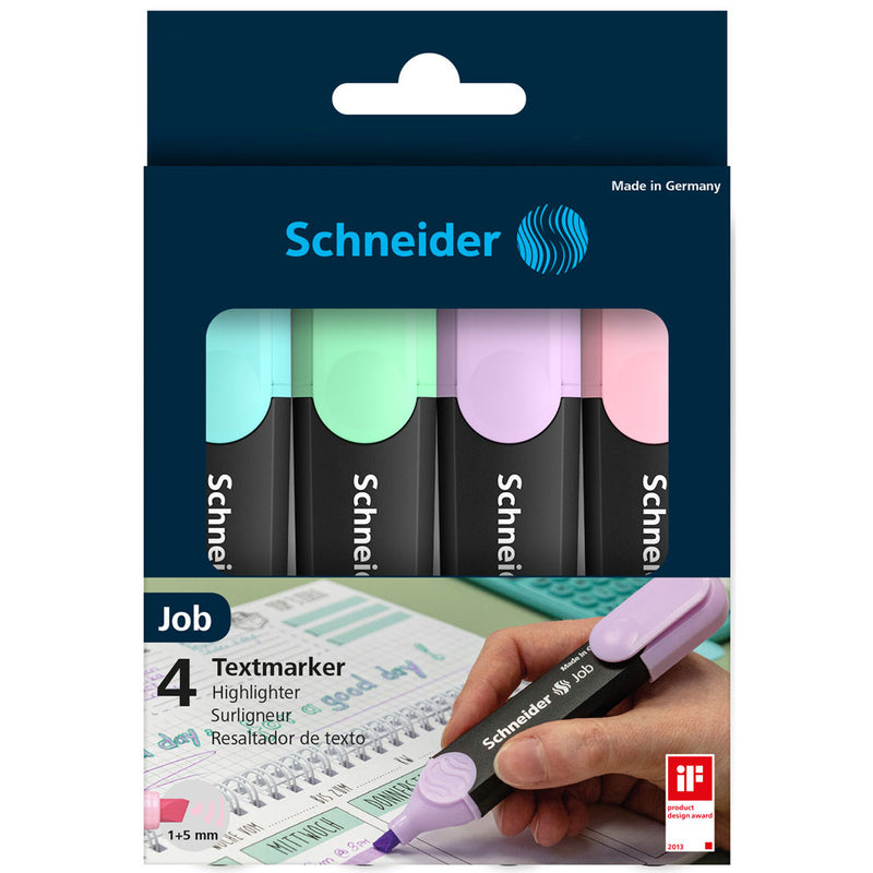 Schneider Job Highlighter Pastel Assorted Wallet of 4