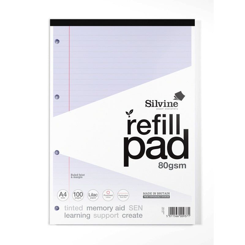 Silvine A4 100 Pages Tinted Refill Pads