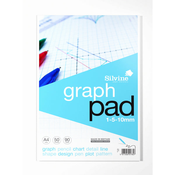 Silvine 90gsm 50 Sheets Graph Pads#Size_A4