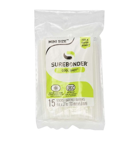 Surebonder Cool Shot Mini Glue Sticks 4" - Pack Of 15