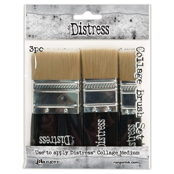 Ranger Distress Collage Brushes Assorted Set of 3