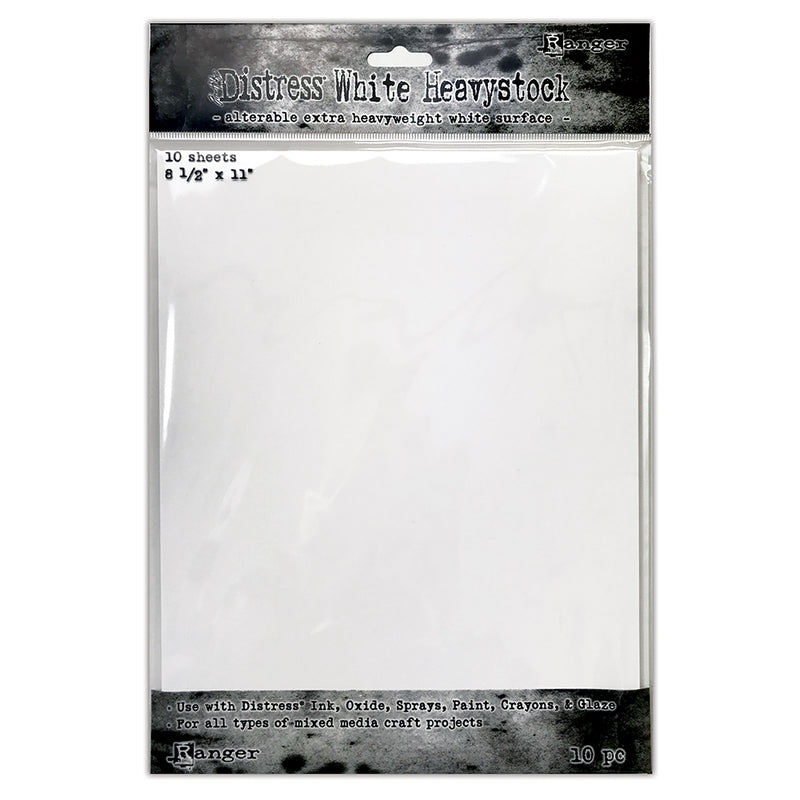 Ranger Distress 8.5X11 INCH White Heavystock Pack of 10