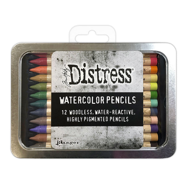 Ranger Distress Watercolour Pencils Set #4 Tin of 12 Colours
