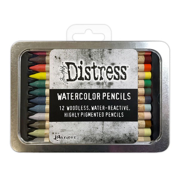 Ranger Distress Watercolour Pencils Set #5 Tin of 12 Colours