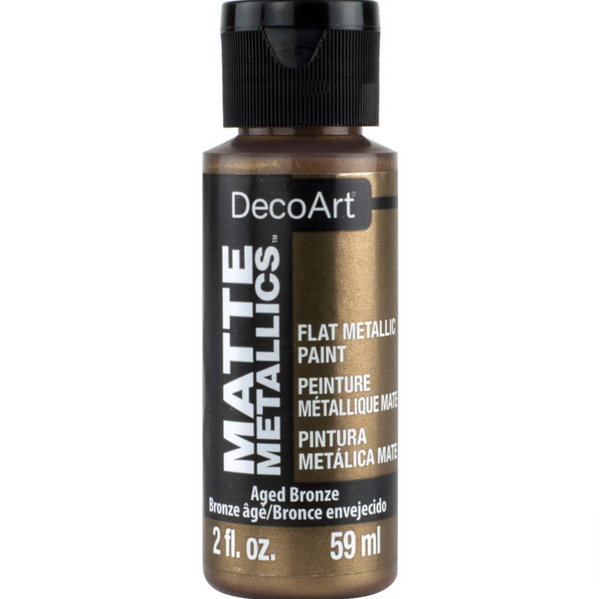 Decoart Matte Metallic Paints 59ml#Colour_AGED BRONZE