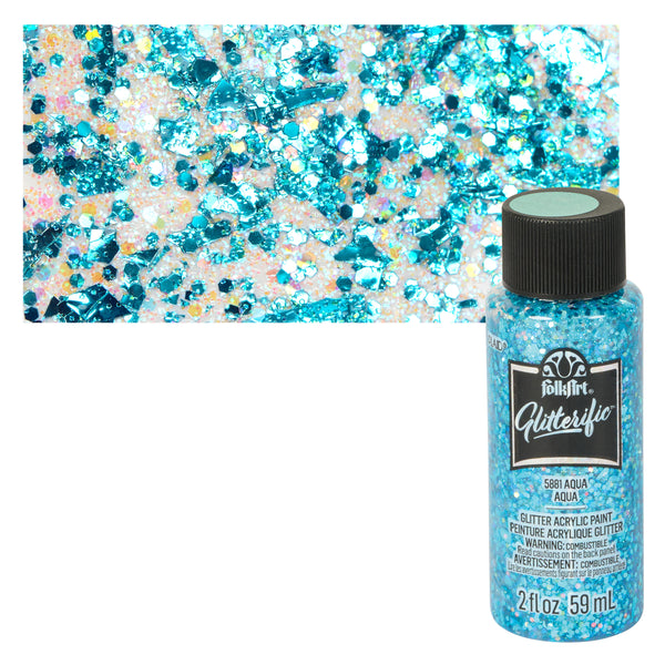 Folk Art Glitterific Acrylic Paints 2oz/59ml#Colour_AQUA