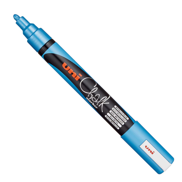 Uni Chalk Marker 1.8-2.5mm Bullet Tip Metallic PWE-5M#Colour_BLUE