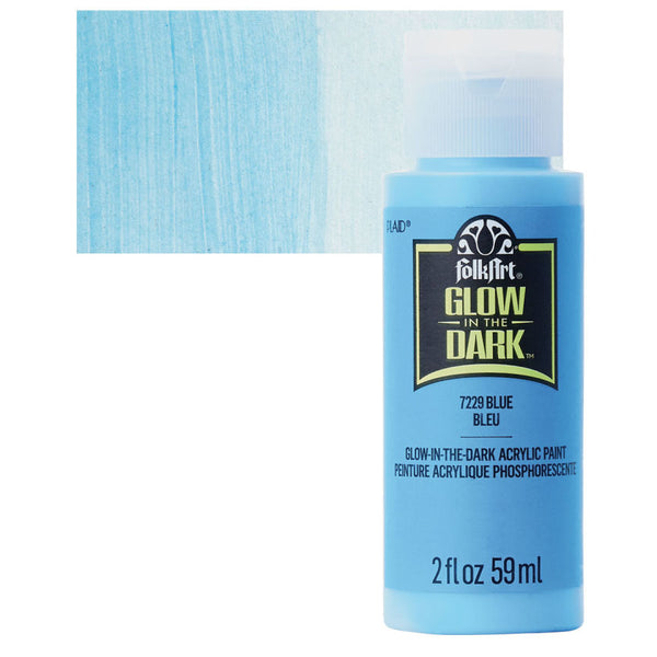 Folk Art Acrylic Glow In The Dark Paint 2oz/59ml#Colour_BLUE