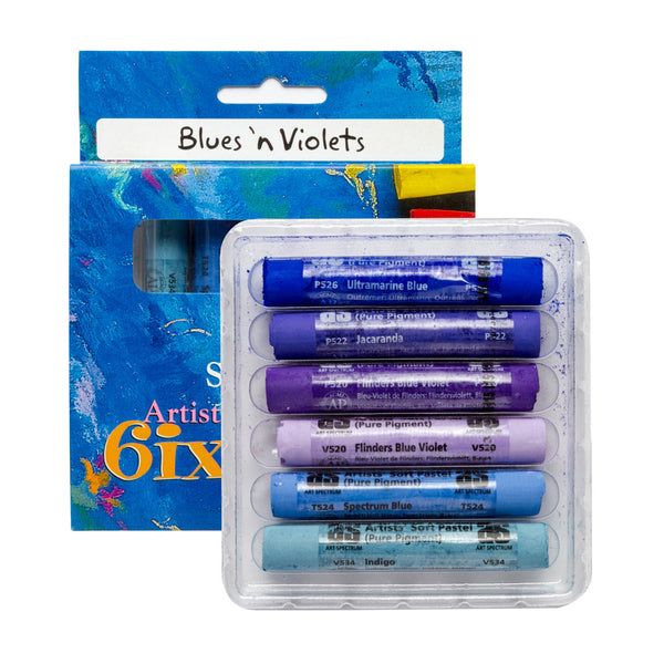 Art Spectrum Round Pastels Set of 6 - Blues n Violets