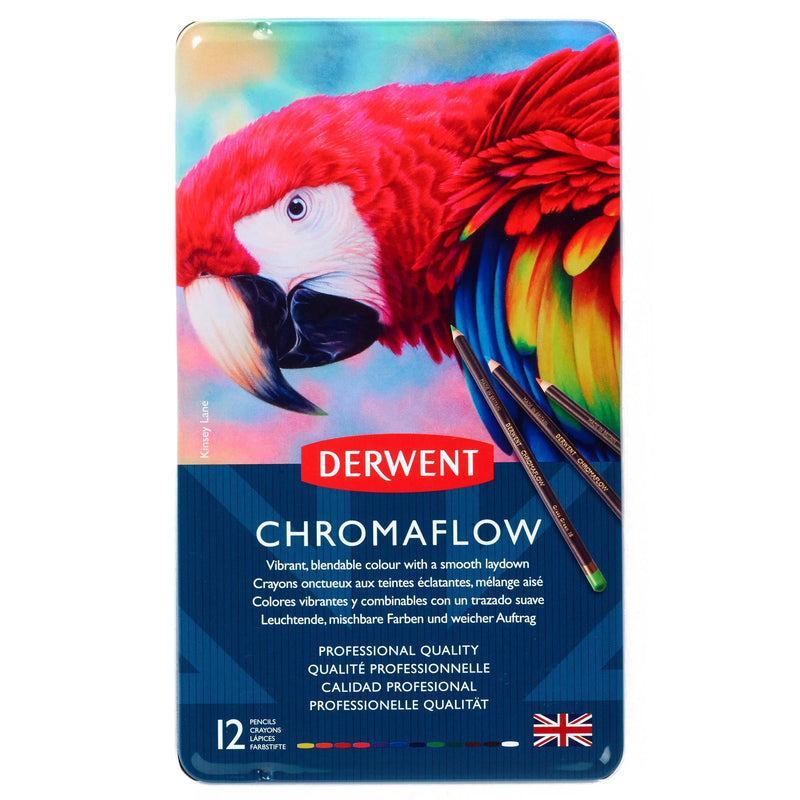 Derwent Chromaflow Coloured Pencils Tin of 12