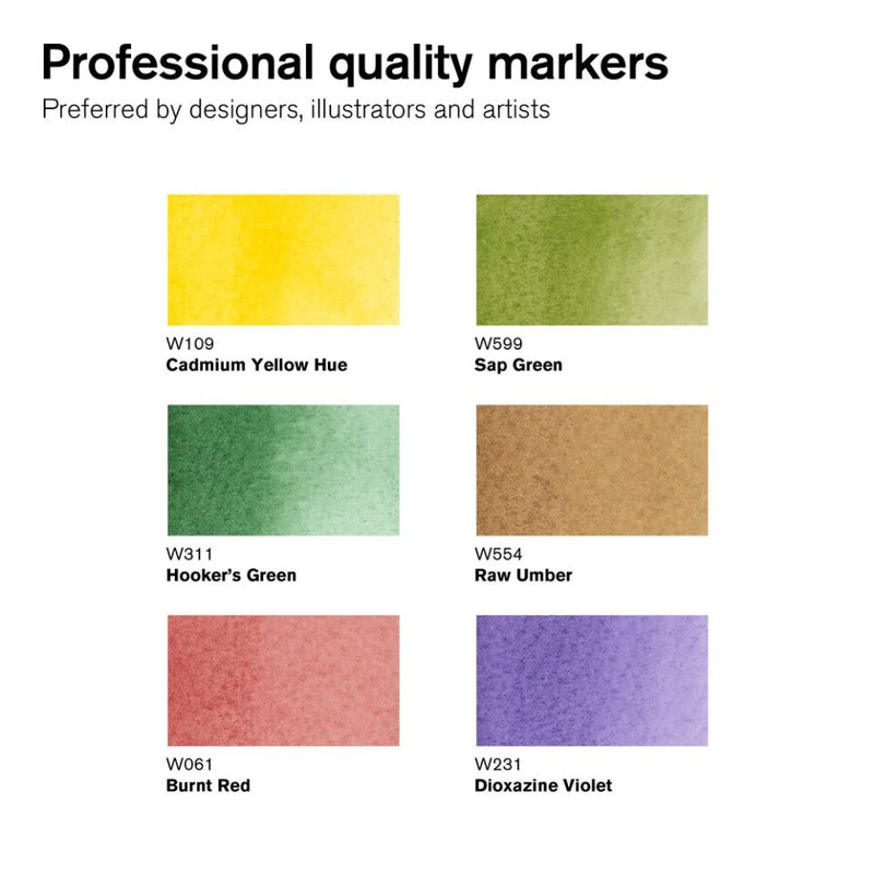 Winsor & Newton Promarker Watercolour Foliage Tone Set Of 6