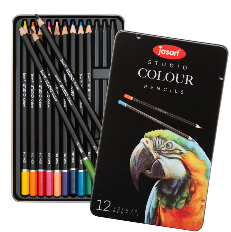 Jasart Studio Colour Pencils Tin of 12