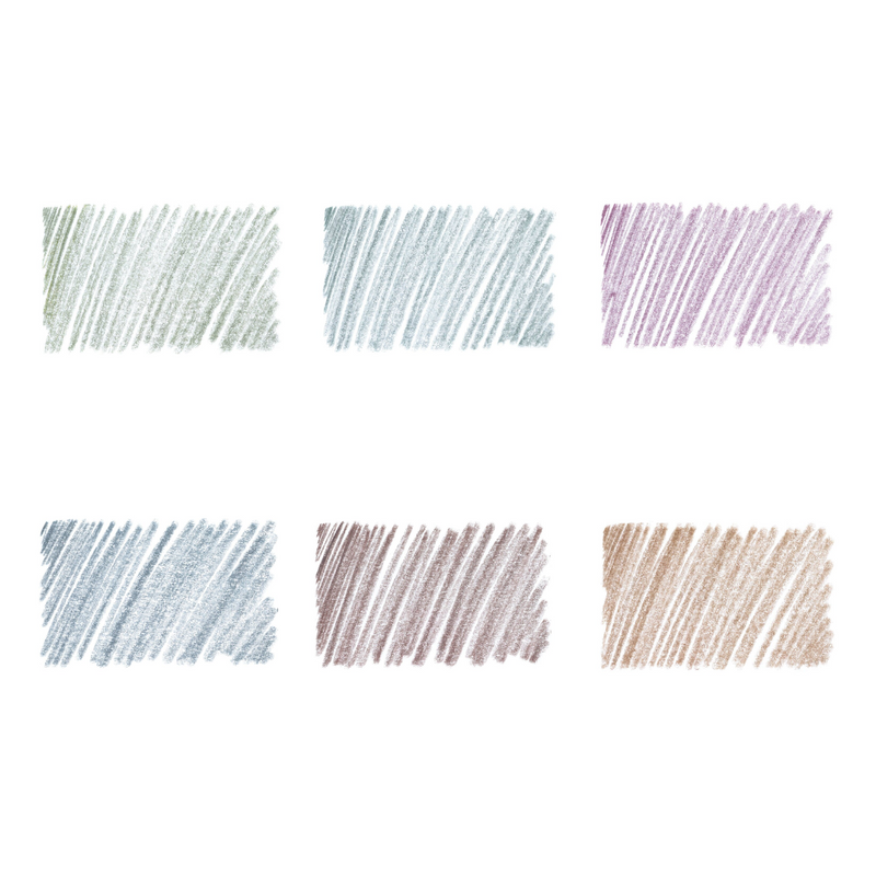 Derwent Metallic Pencils Non-Soluble Pack of 6 Pastel Colours