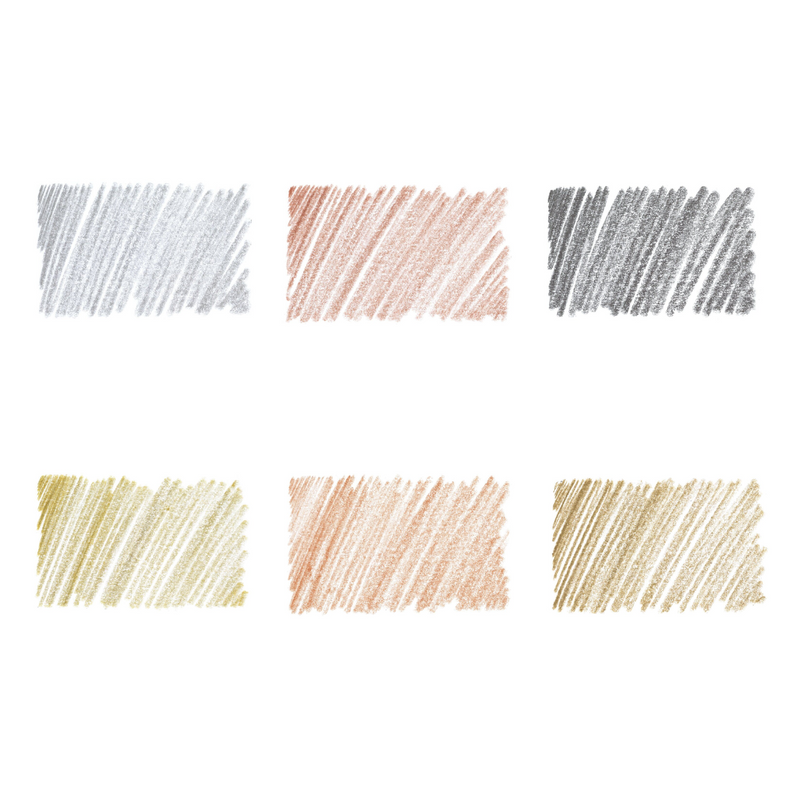 Derwent Metallic Pencils Non-Soluble Pack of 6 Traditional Colours