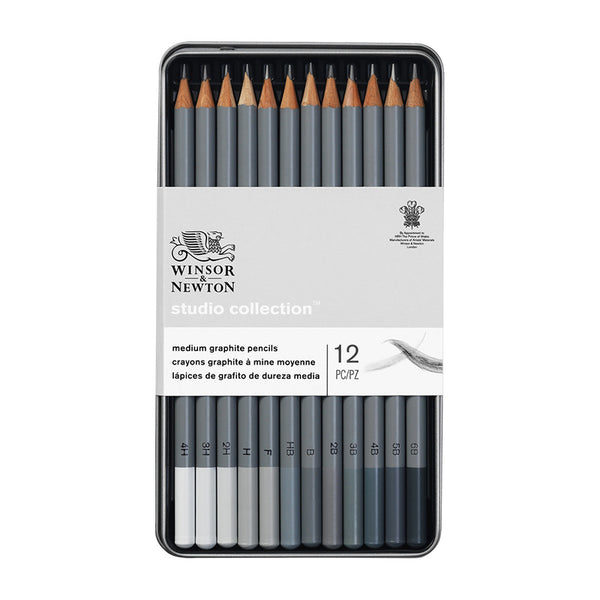 Winsor & Newton Studio Graphic Pencil Tin of 12