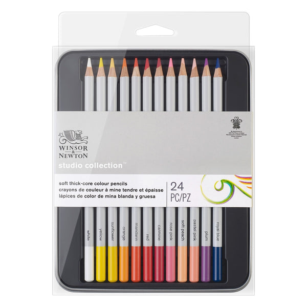 Winsor & Newton Studio Coloured Pencil Tin of 24