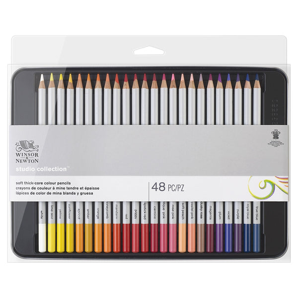 Winsor & Newton Studio Coloured Pencil Tin of 48