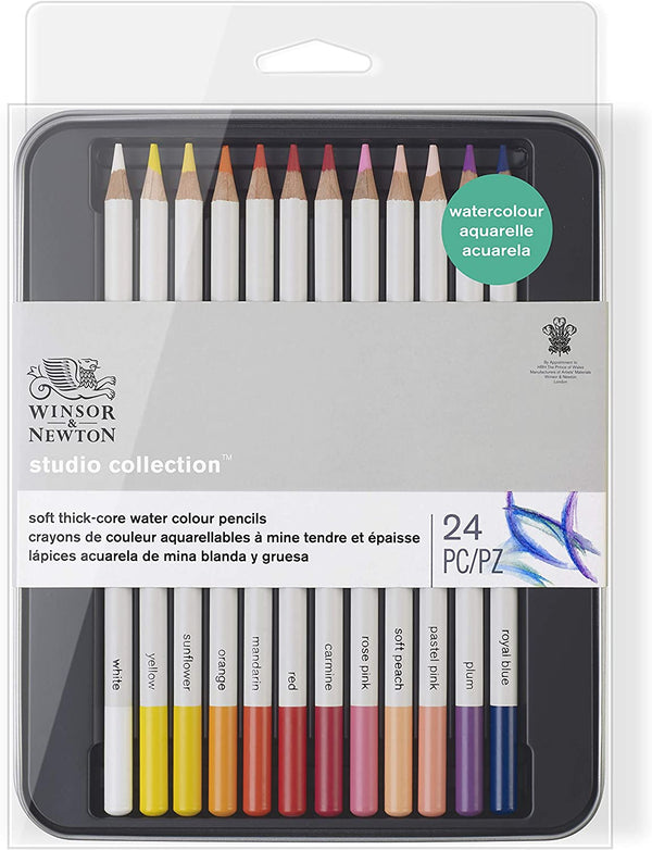 Winsor & Newton Studio Watercolour Pencil Tin of 24